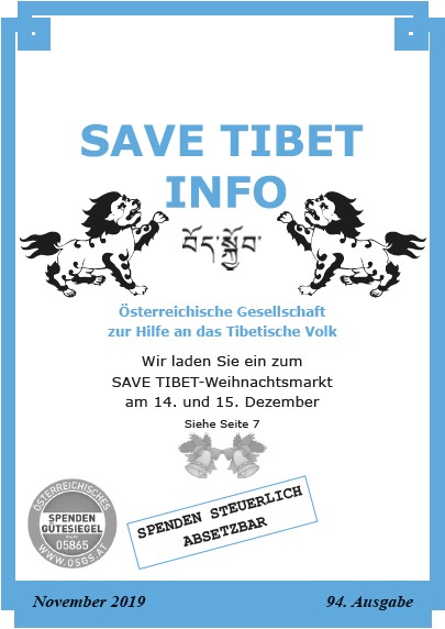 SAVE TIBET Info - Zeitung, Ausgabe 94, November 2019