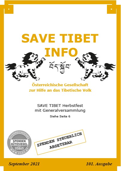 SAVE TIBET Info - Zeitung, Ausgabe 101, September 2021