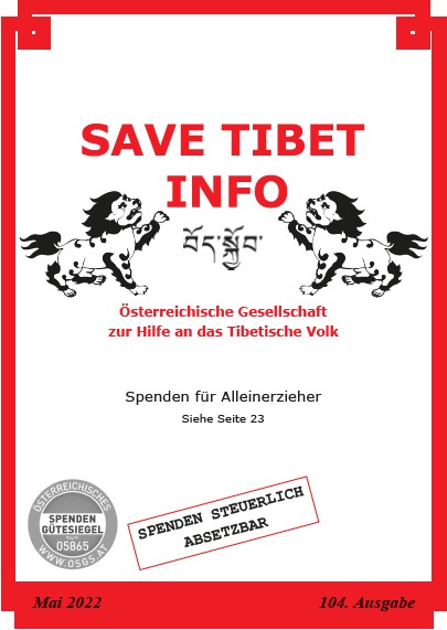 SAVE TIBET Info - Zeitung, Ausgabe 104, Mai 2022