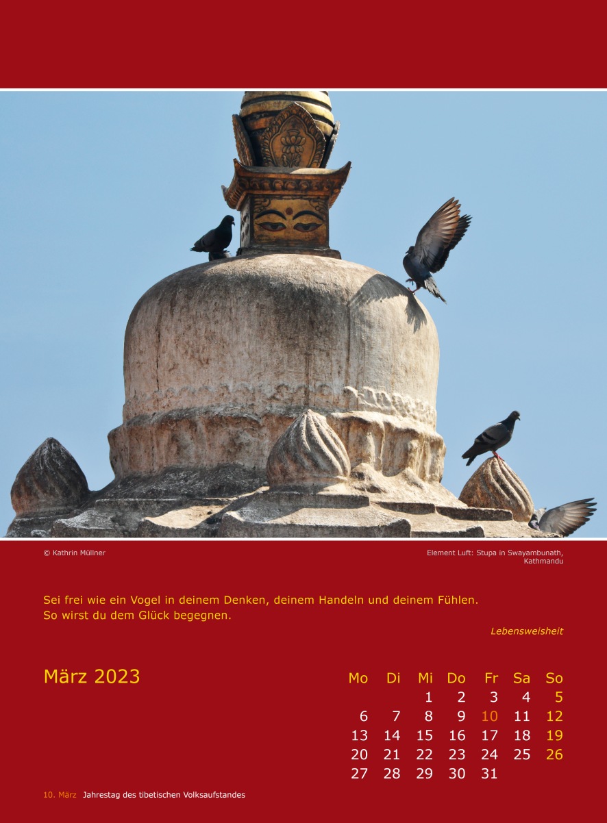 SAVE TIBET Kalender 2023